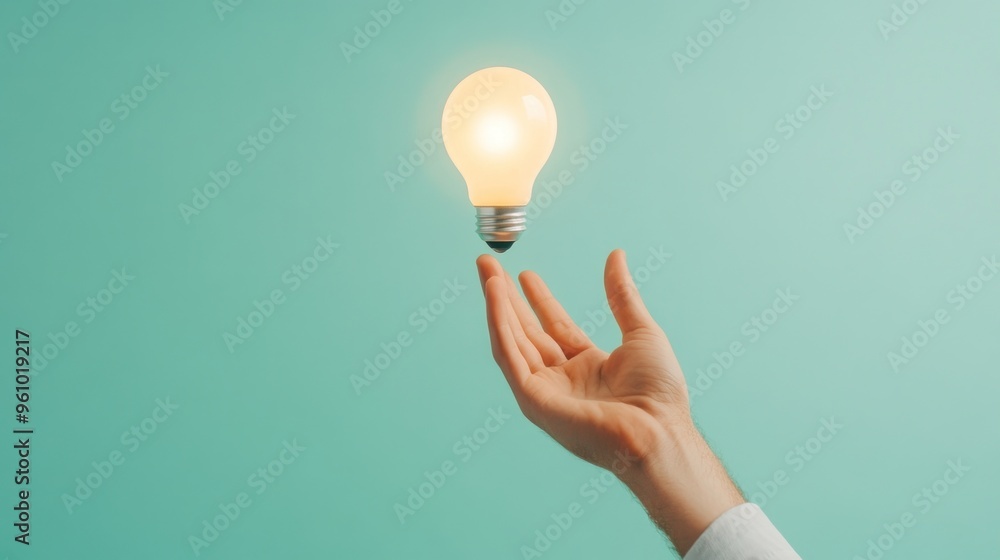 A hand holding a light bulb, symbolizing a new idea or a bright future. A hand holding a light bulb, symbolizing a new idea or a bright future.