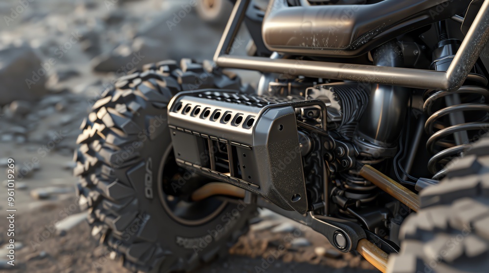Fototapeta premium A detailed 3D render of a UTV air intake plug