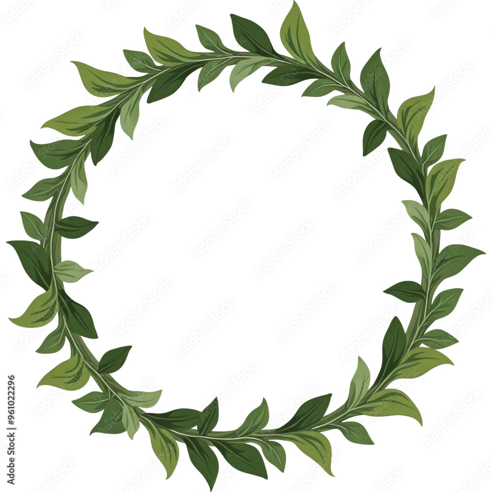 A green wreath made of leaves A green wreath made of leaves