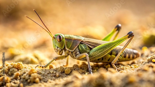 Wallpaper Mural Close-up of a meadow grasshopper blending into the sandy terrain in Masovia, Poland Torontodigital.ca