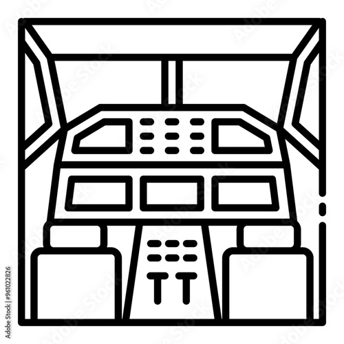 Cockpit airplane icon representing the control area for pilots to navigate the aircraft.