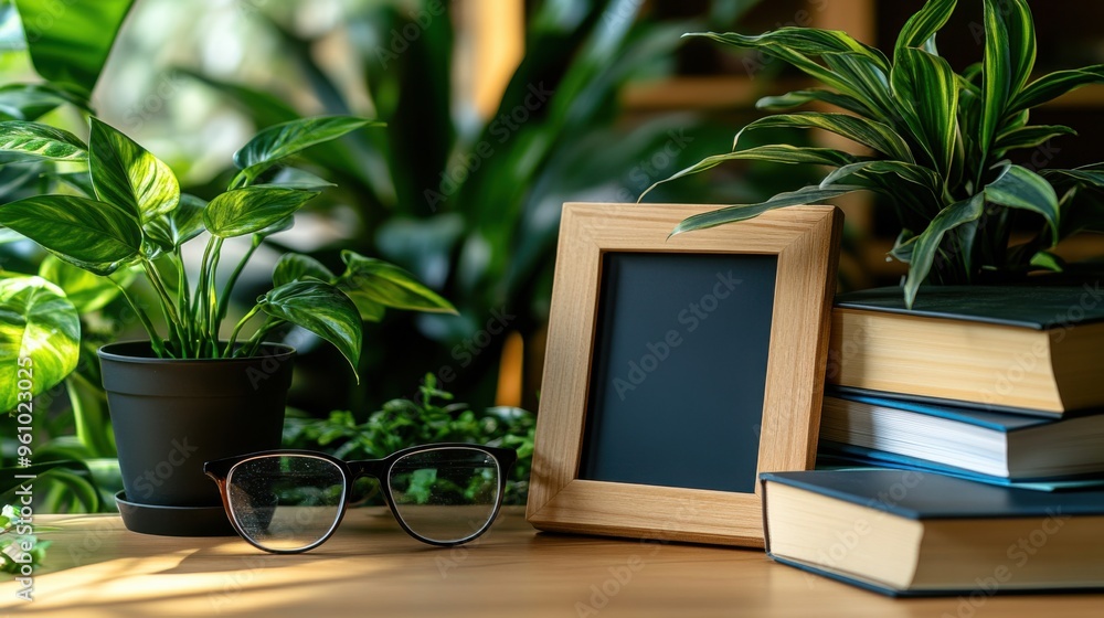 Still Life with Books, Plants, and Frame Still Life with Books, Plants, and Frame