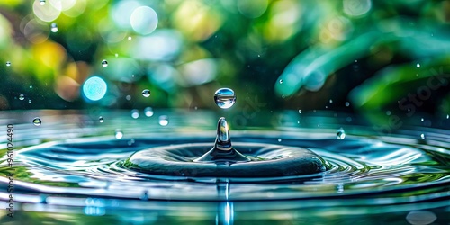 Wallpaper Mural Close-up of rainwater droplet falling to the ground during rainy season Torontodigital.ca