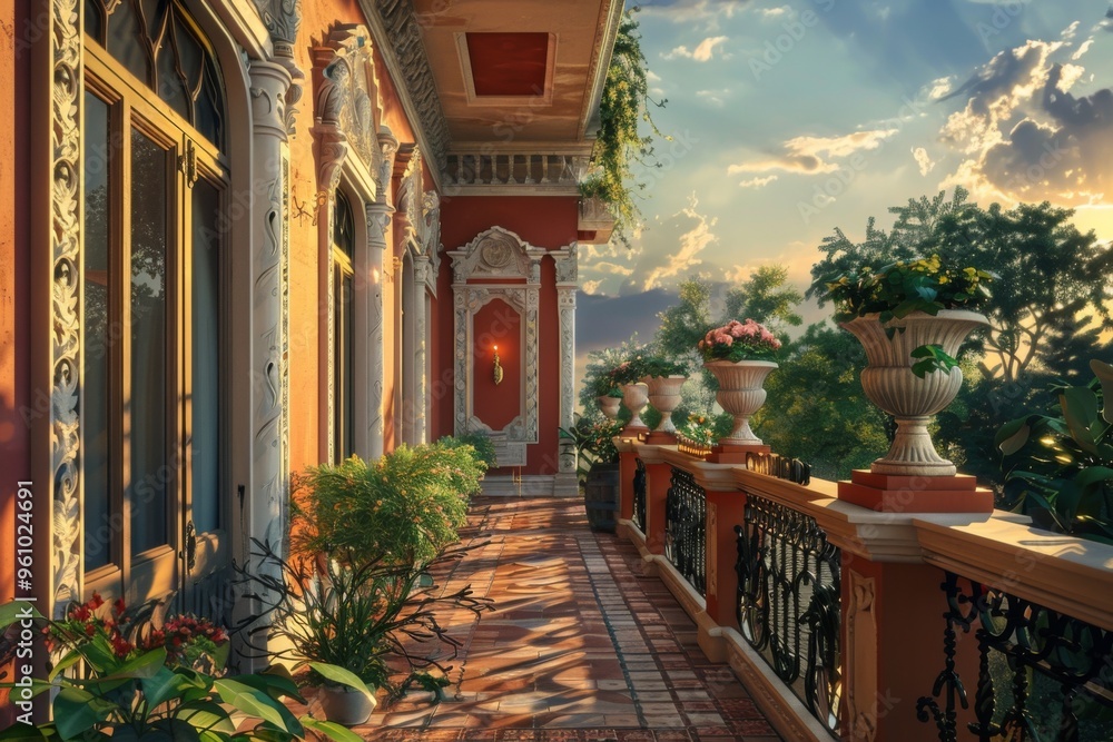 Fototapeta premium Classical Building Balcony