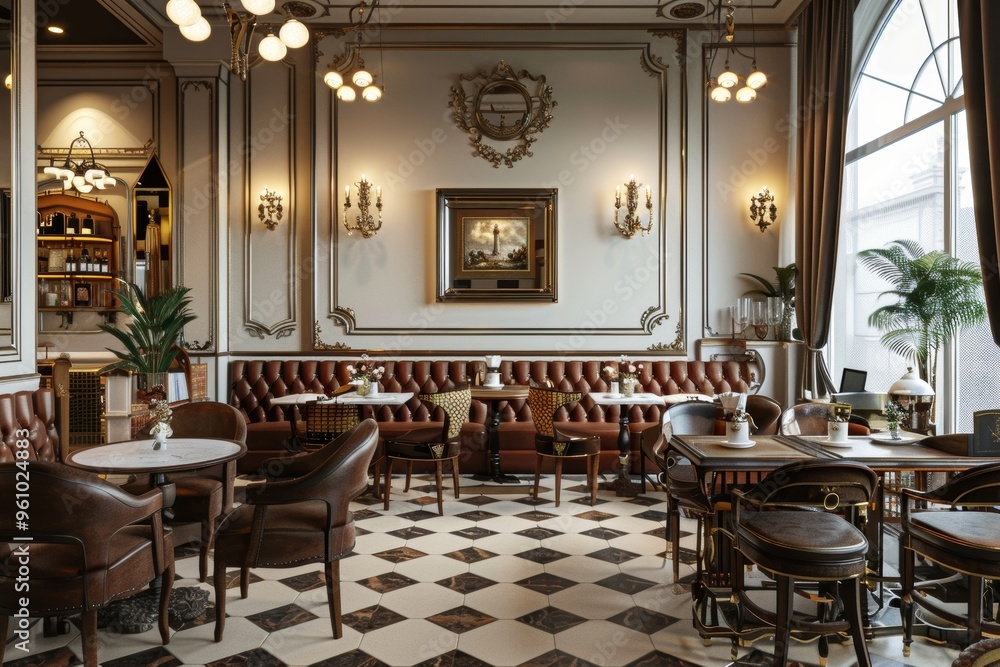 Obraz premium Classical Theme Cafe Interior