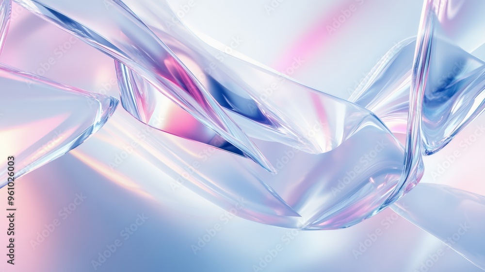 Abstract futuristic background with soft light and blurred glass shapes on a white background Abstract futuristic background with soft light and blurred glass shapes on a white background
