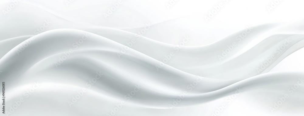 Obraz premium Abstract white background with soft waves and blurred edges