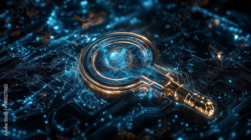 Abstract Search Concept with Glowing Circuit Board