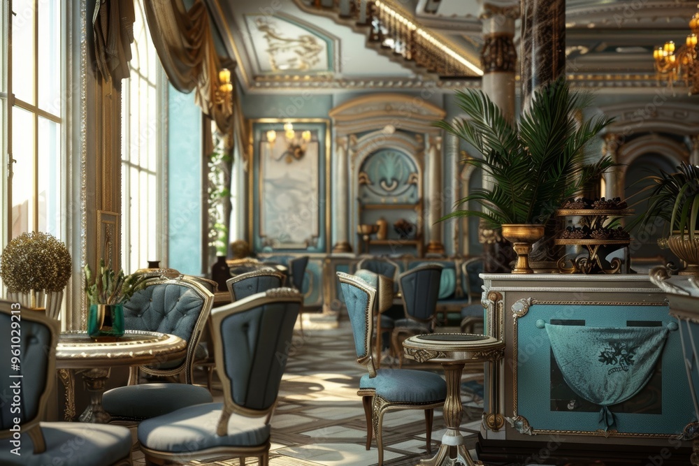 Fototapeta premium Classical Theme Cafe Interior