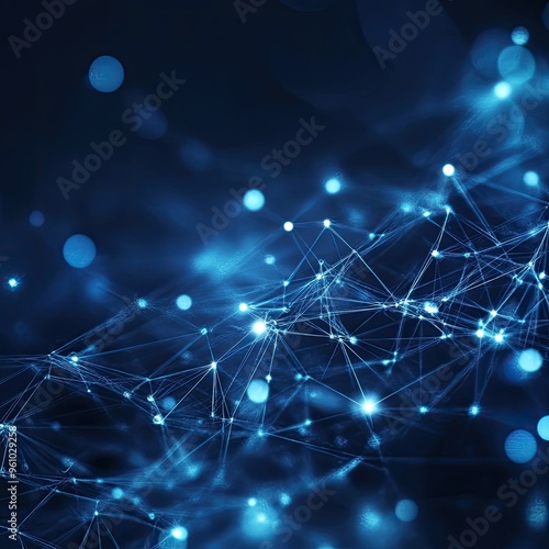 Wallpaper Mural A captivating abstract background featuring dynamic blue lights and interconnected lines, ideal for technology or digital themes. Torontodigital.ca