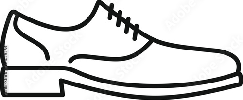 Simple line icon of a formal leather shoe, perfect for websites or apps