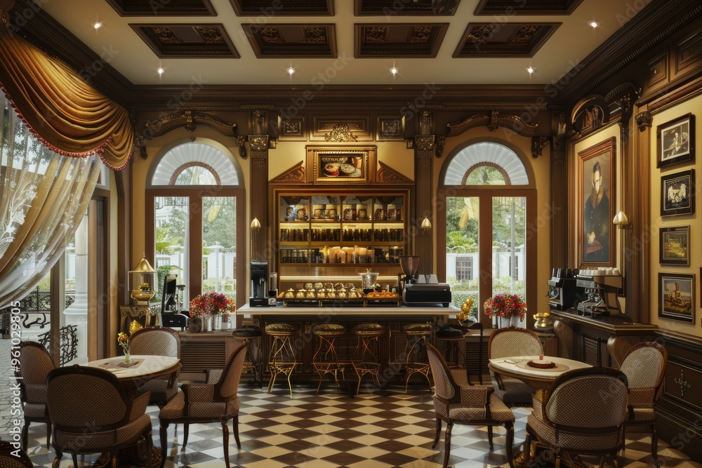 Obraz premium Classical Theme Cafe Interior