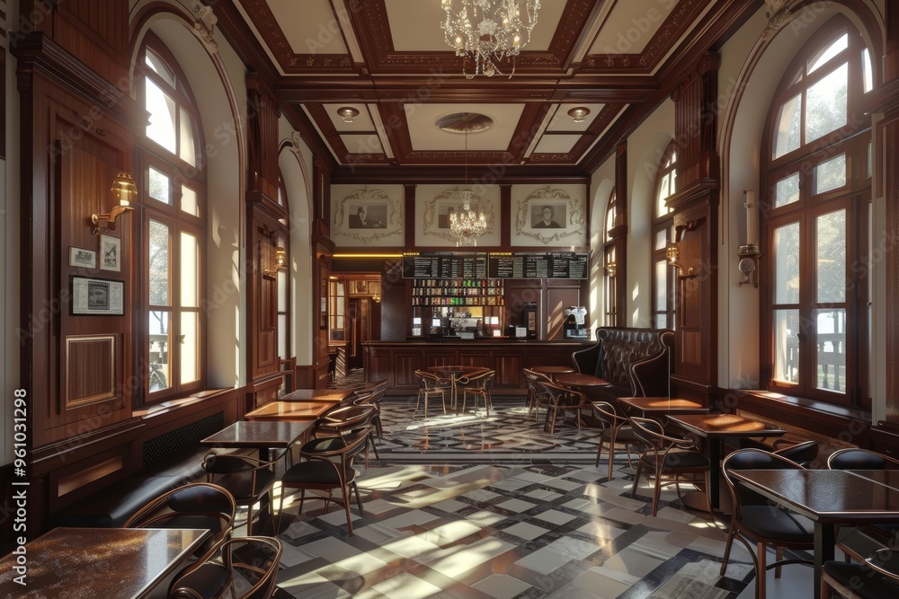 Classical Theme Cafe Interior Classical Theme Cafe Interior