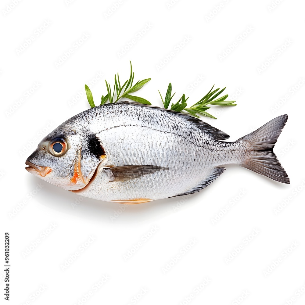 Fresh Raw Madai Sea Bream Isolated on White Background Fresh Raw Madai Sea Bream Isolated on White Background