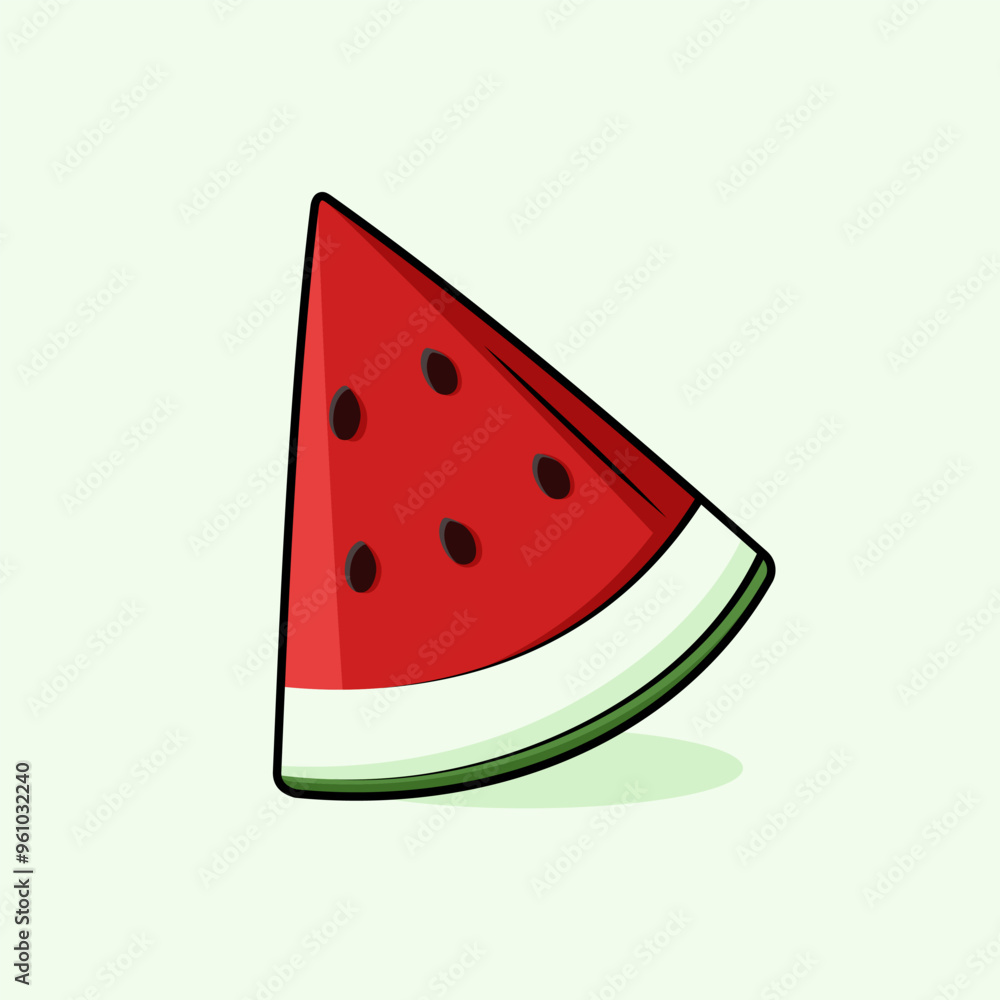 Watermelon slice vector illustration. Suitable for design element of fresh tropical fruit cartoon. Watermelon slice vector illustration. Suitable for design element of fresh tropical fruit cartoon.
