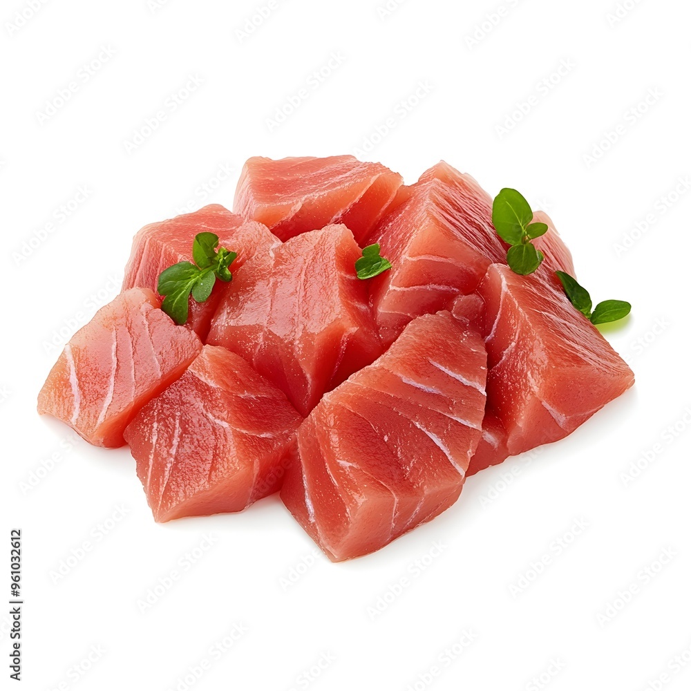 Freshly Caught Yellowfin Tuna Fillet in Pristine Macro Photograph Freshly Caught Yellowfin Tuna Fillet in Pristine Macro Photograph