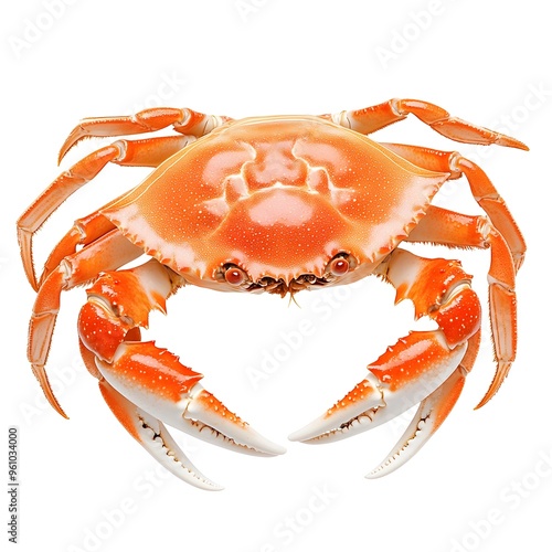 Macro Shot of a Perfect Fresh Raw Matsuba Snow Crab Isolated on White Background photo