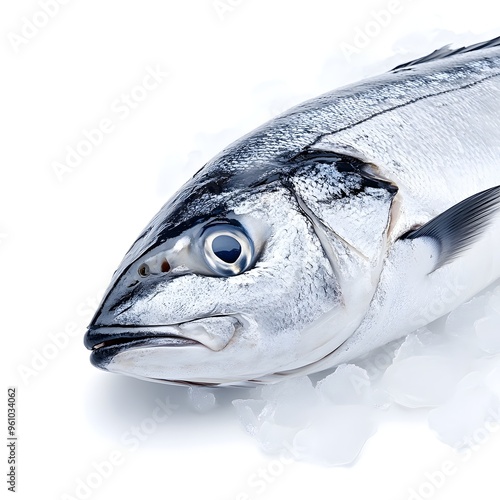 Flawless Shirauo Icefish in Macro Clarity on Pristine White Background photo