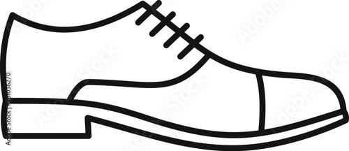 Simple line drawing of a formal shoe, could be used for fashion, retail or other projects