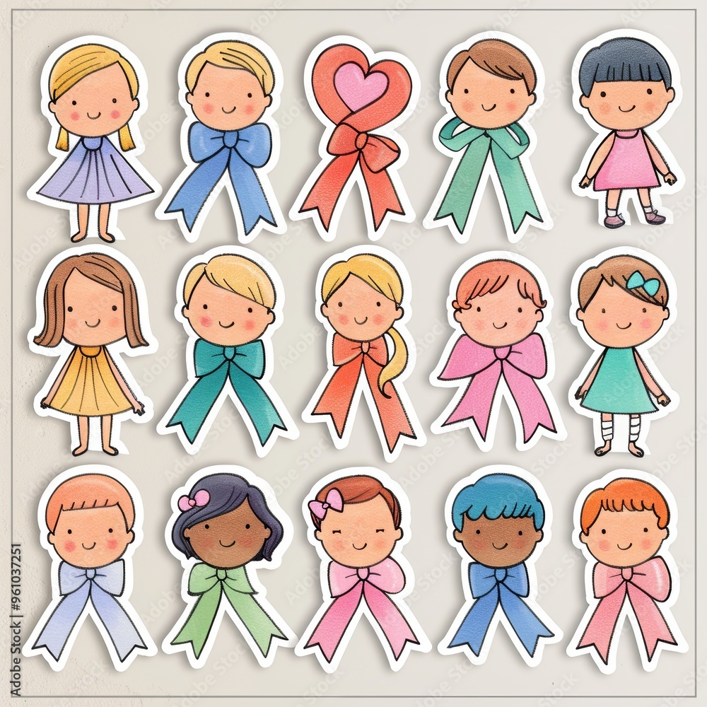 Little Warriors: Children and Cancer Awareness Ribbons in Various Heartwarming Scenes Little Warriors: Children and Cancer Awareness Ribbons in Various Heartwarming Scenes