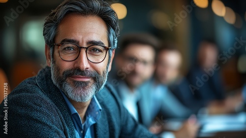 Confident Businessman Looking at Camera in Meeting