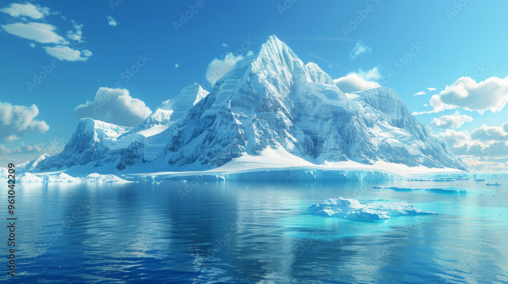 custom made wallpaper toronto digitalA serene arctic mountain reflects in the icy water below, capturing the pristine and tranquil beauty of winter.
