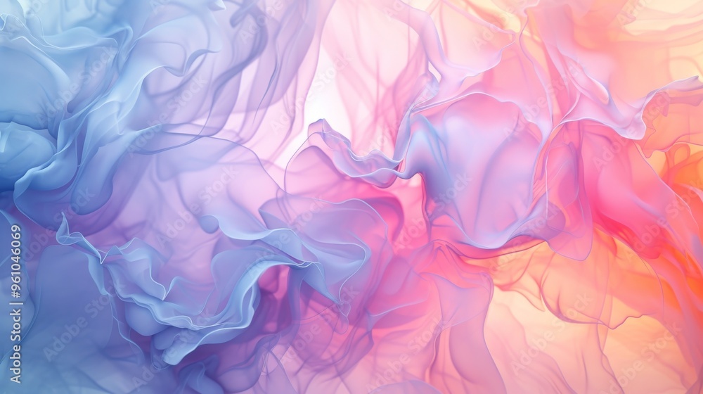 Abstract image showcasing flowing pastel waves in vibrant pink and blue hues, creating a dreamy and ethereal atmosphere. Ideal for backgrounds, design projects, or modern art themes. Abstract image showcasing flowing pastel waves in vibrant pink and blue hues, creating a dreamy and ethereal atmosphere. Ideal for backgrounds, design projects, or modern art themes.
