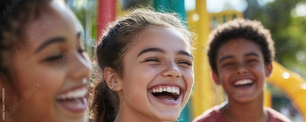 Laughter among friends after an unexpected prank, highlighting their joyful connection, close-up, realistic, fusion, school playground backdrop Laughter among friends after an unexpected prank, highlighting their joyful connection, close-up, realistic, fusion, school playground backdrop