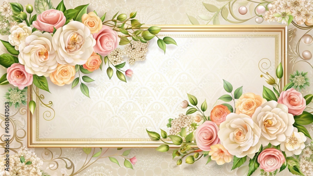 Elegant wedding invitation card with floral design, wedding, invitation, marriage, card, elegant, floral, design, romantic, celebration Elegant wedding invitation card with floral design, wedding, invitation, marriage, card, elegant, floral, design, romantic, celebration