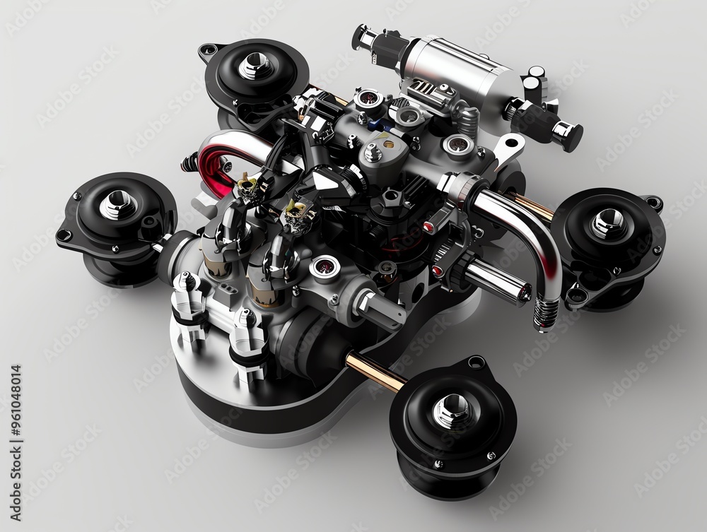 Naklejka premium A 3D render of a UTV airfuel mixture sensor