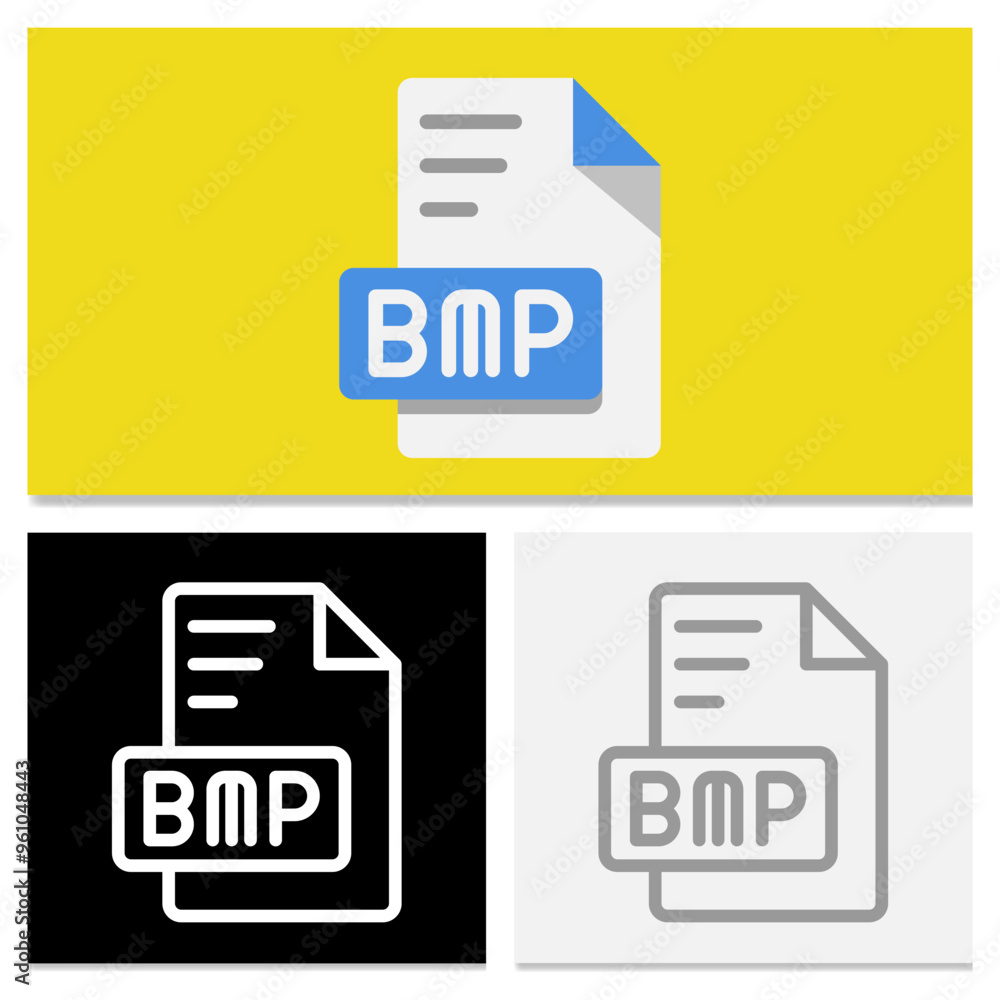 Set of Bmp file format icons in flat style. flat file icon design with various formats. Can be used for websites, UI and interfaces. Set of Bmp file format icons in flat style. flat file icon design with various formats. Can be used for websites, UI and interfaces.