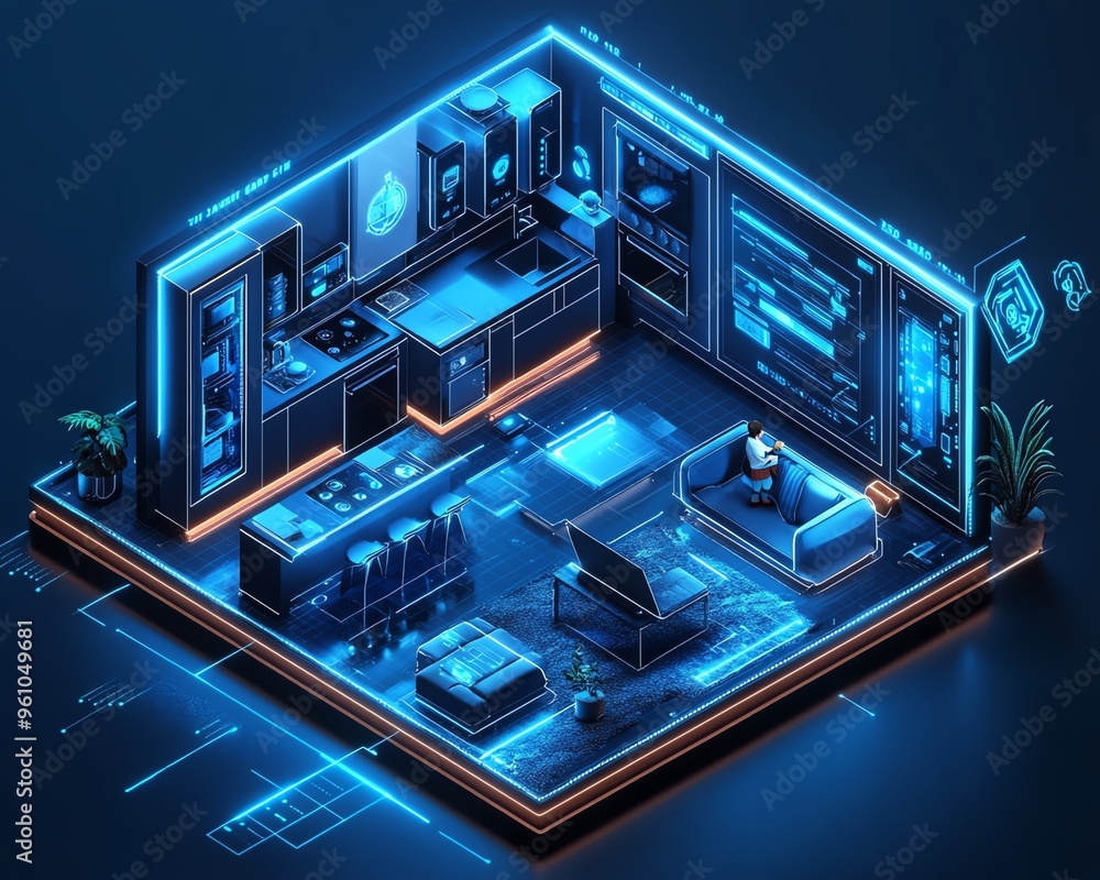 Obraz premium Innovative hightech smart home interior