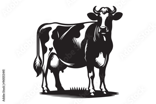 Cow silhouette vector illustration