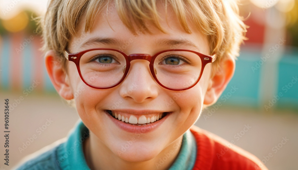 Joyful young autistic child smiling brightly on World Autism Awareness Day. April 2nd Joyful young autistic child smiling brightly on World Autism Awareness Day. April 2nd