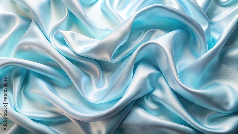 Obraz premium Abstract aerial background with blue and white silk fabric