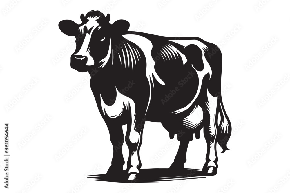 Cow silhouette vector illustration Cow silhouette vector illustration