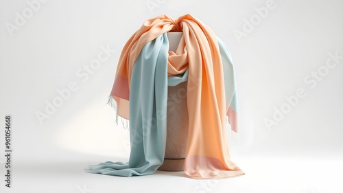 Pastel Scarves on Abstract Sculpture in Studio