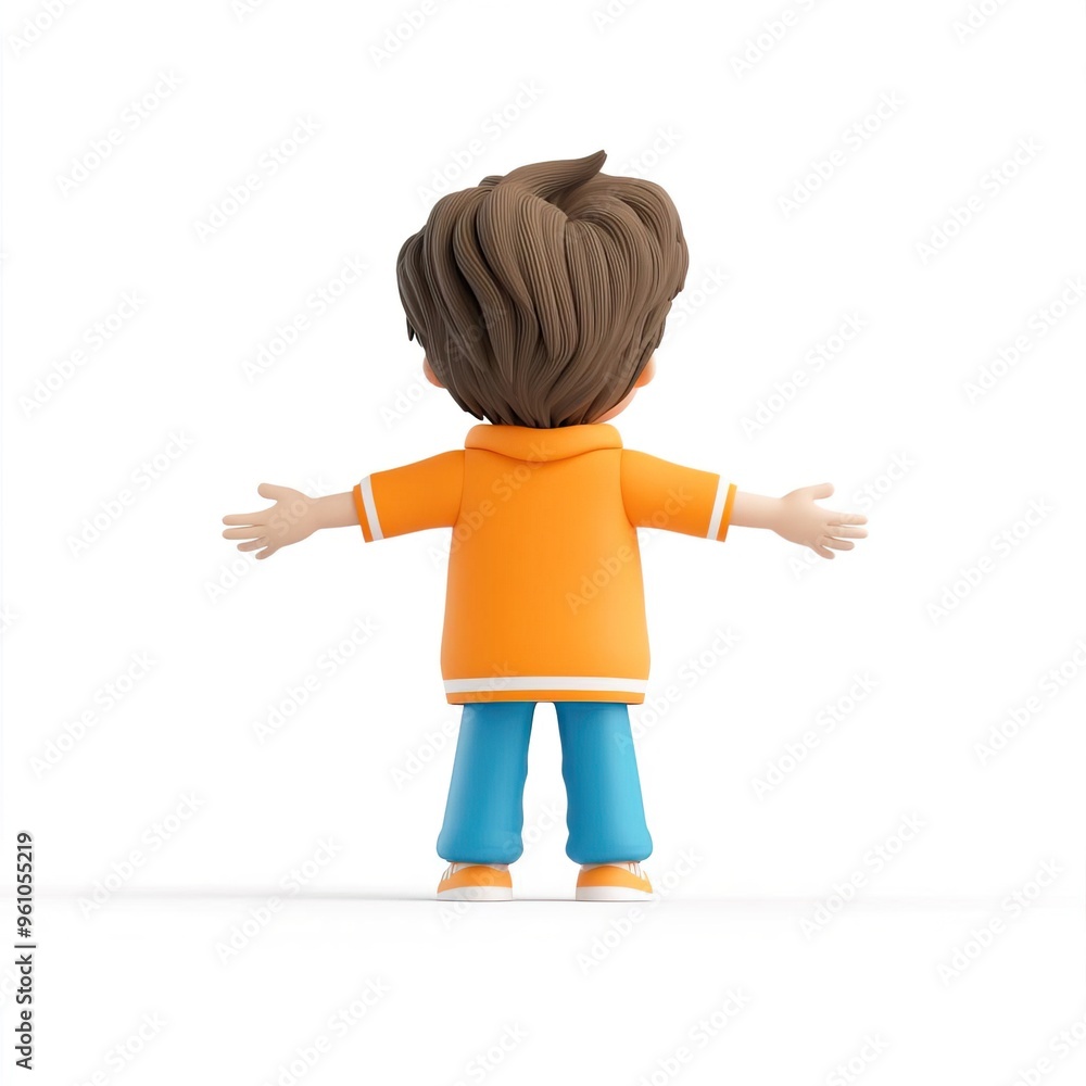 A cartoon child standing on one leg, arms out for balance, with studio lighting, rendered in Blender A cartoon child standing on one leg, arms out for balance, with studio lighting, rendered in Blender