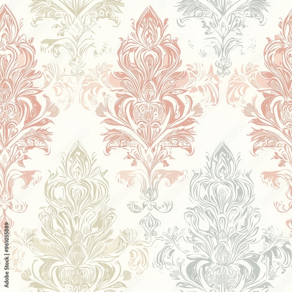 seamless pattern of delicate Parisian lace designs in soft hues seamless pattern of delicate Parisian lace designs in soft hues