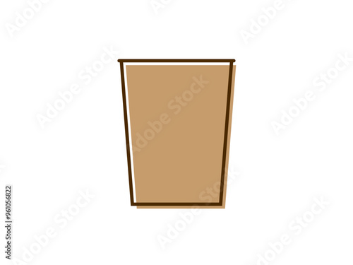 フラットな紙コップ版ズレアイコン：茶色