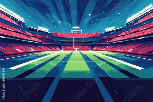 vector background for American football sport event, Football field