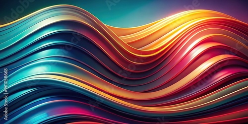 Abstract background with dynamic wavy shapes on a tilted angle