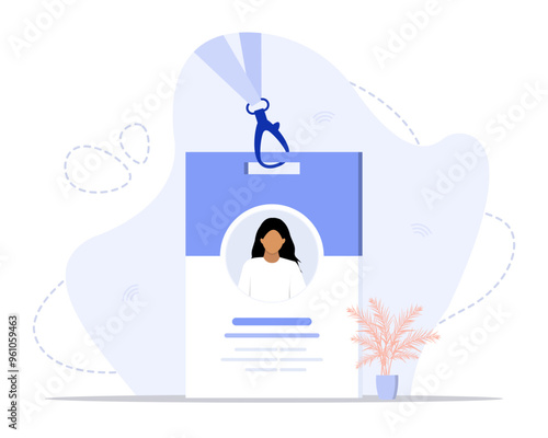 Id card concept illustration. Suitable for landing page, ui, web, App intro card, editorial, flyer, and banner.