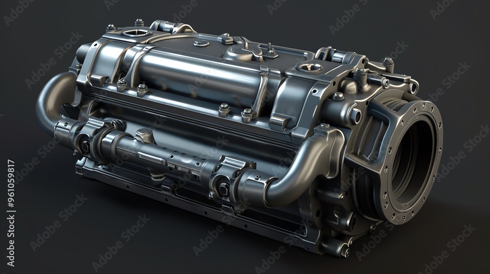 Naklejka premium A 3D render of an ATV mass flow sensor