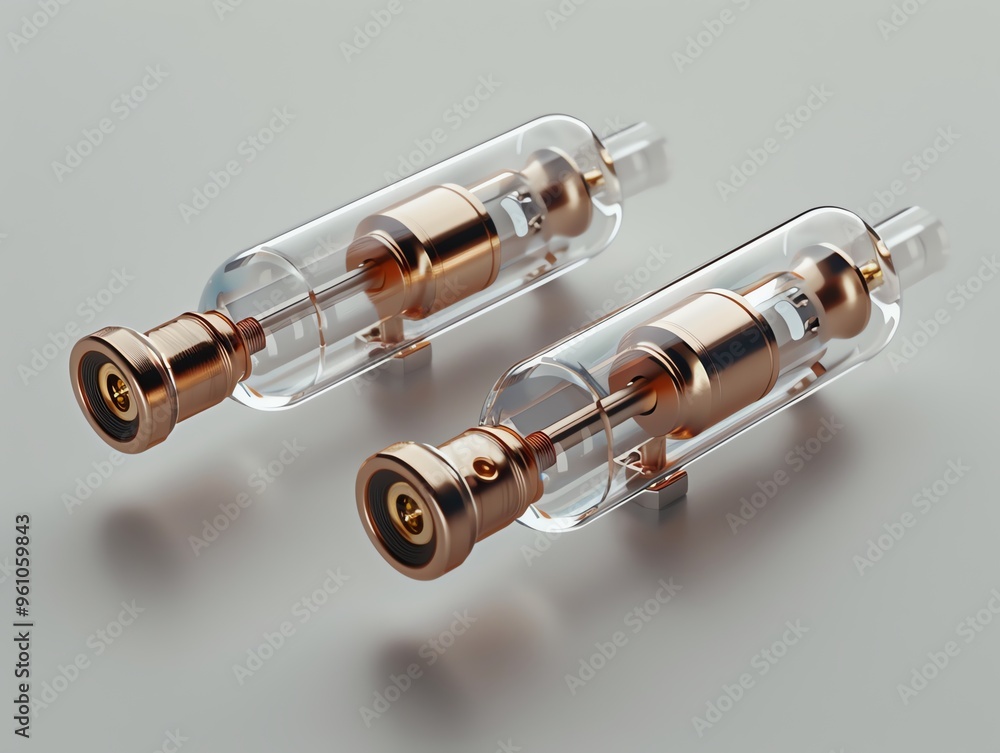 Fototapeta premium A detailed 3D render of a sidebyside ambient air temperature sensor