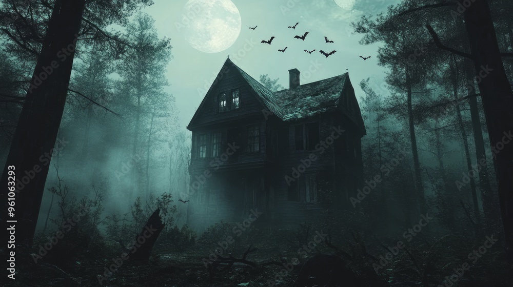 Haunted House in a Foggy Forest Haunted House in a Foggy Forest