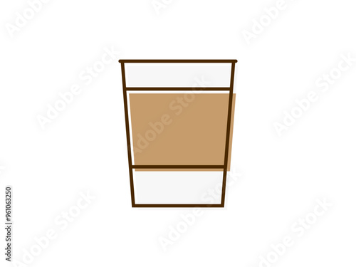 フラットな紙コップコーヒー版ズレアイコン：A