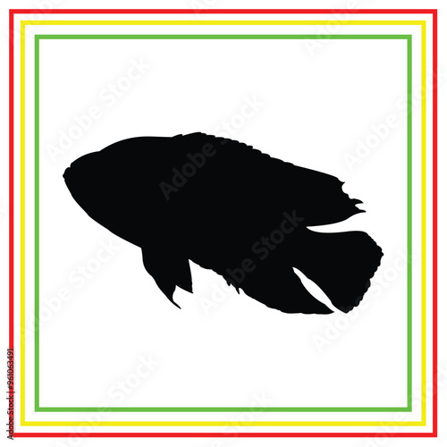 Oscar ornamental fish vector silhouette design