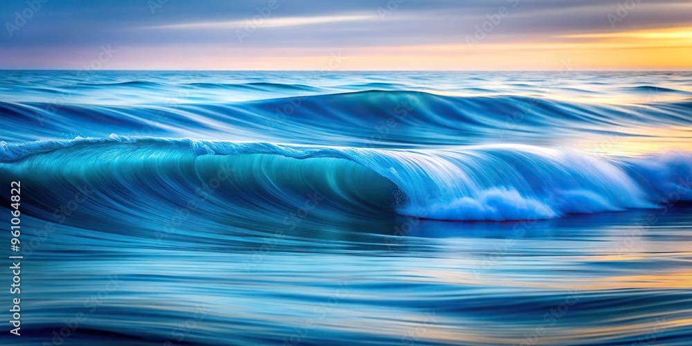 Abstract blur of ocean waves with gradient shades of blue Symmetrical Abstract blur of ocean waves with gradient shades of blue Symmetrical