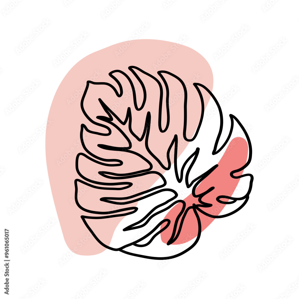 Monstera Floral Decoration Hand Drawn Monstera Floral Decoration Hand Drawn